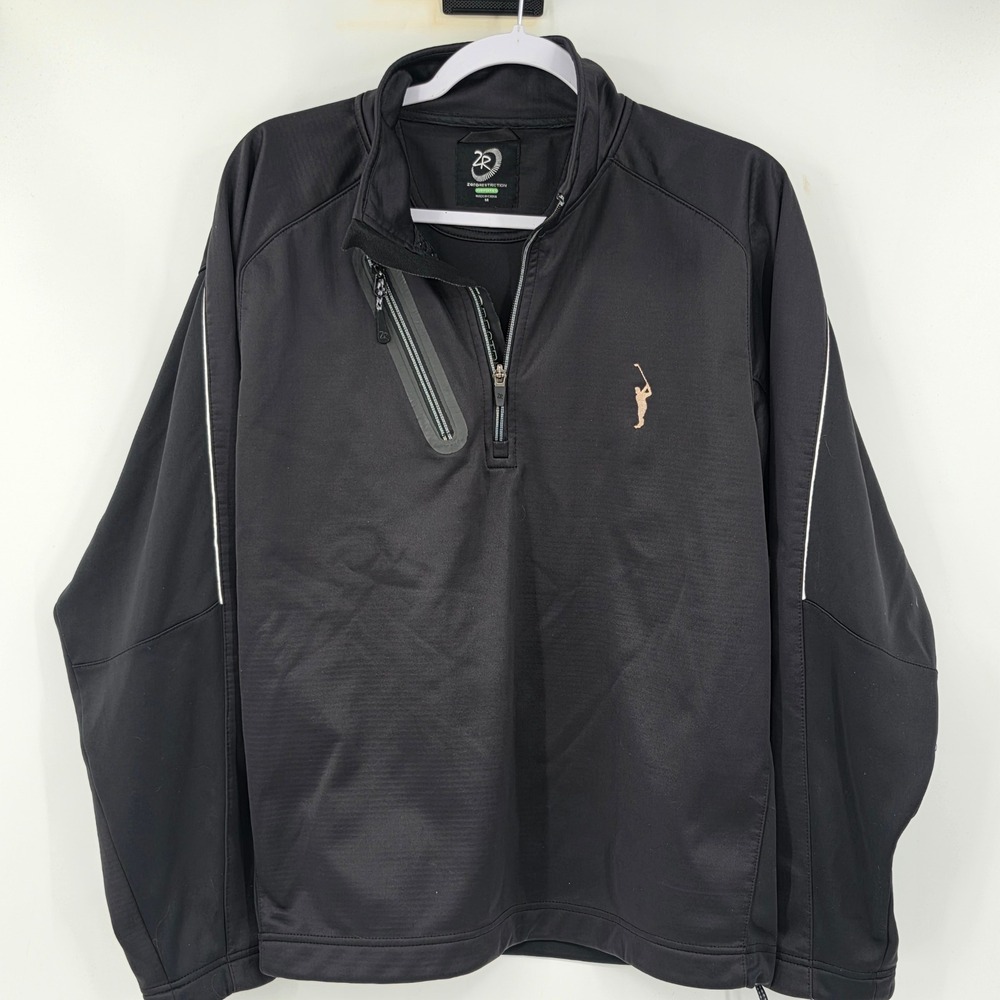 Zero‎ Restriction Mens Black Tour Series Quarter Zip Golf Pullover Jacket Size M